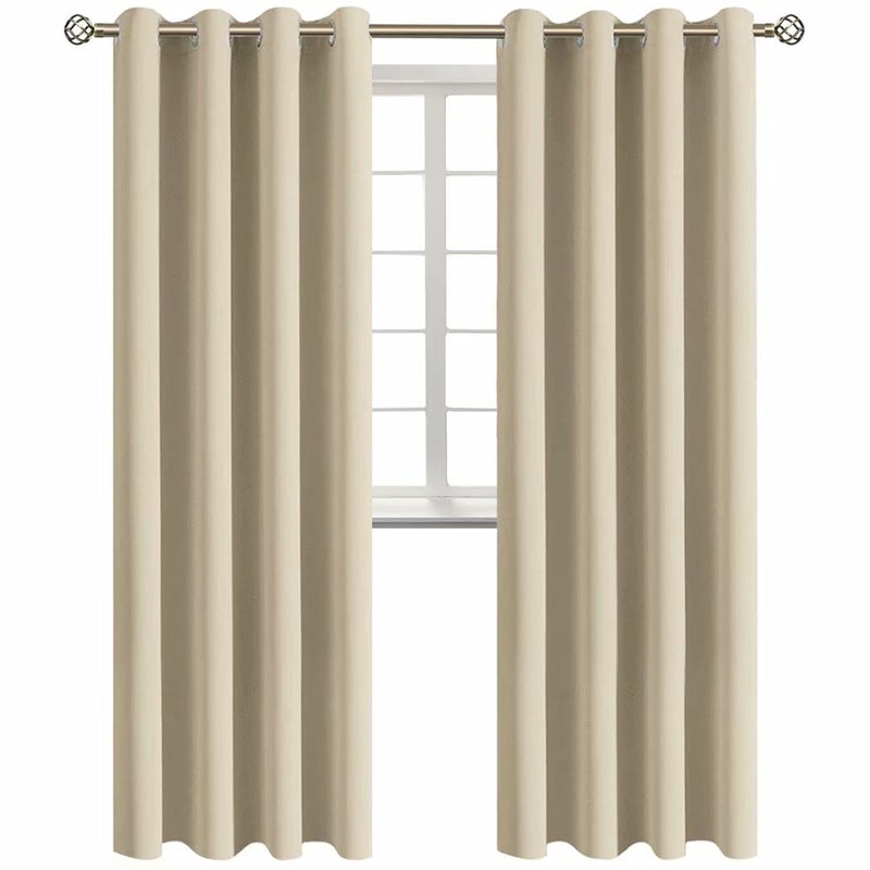 BGment Room Darkening Curtains 95 Inches Long - Grommet Thermal Insulated Drapes Window Treatment Curtains for Bedroom, 2 Panels, 52 x 95 Inch, Beige - Image 1